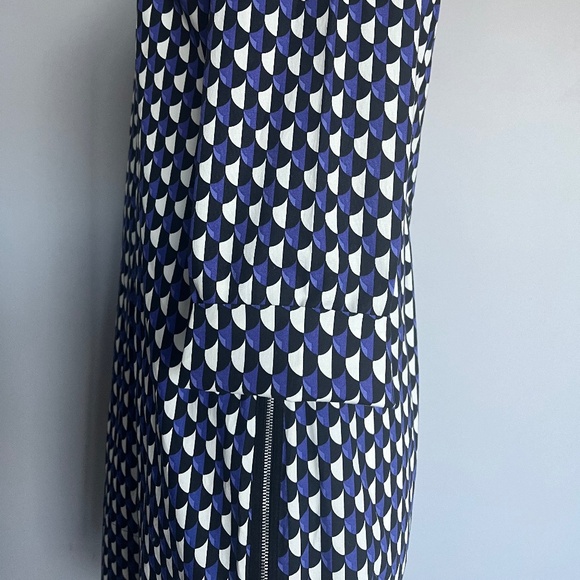 J. Crew Jet Set Geo Shift Career 3/4 Sleeve‎ Casual Geometric Zip Midi Dress 2 - Picture 14 of 16